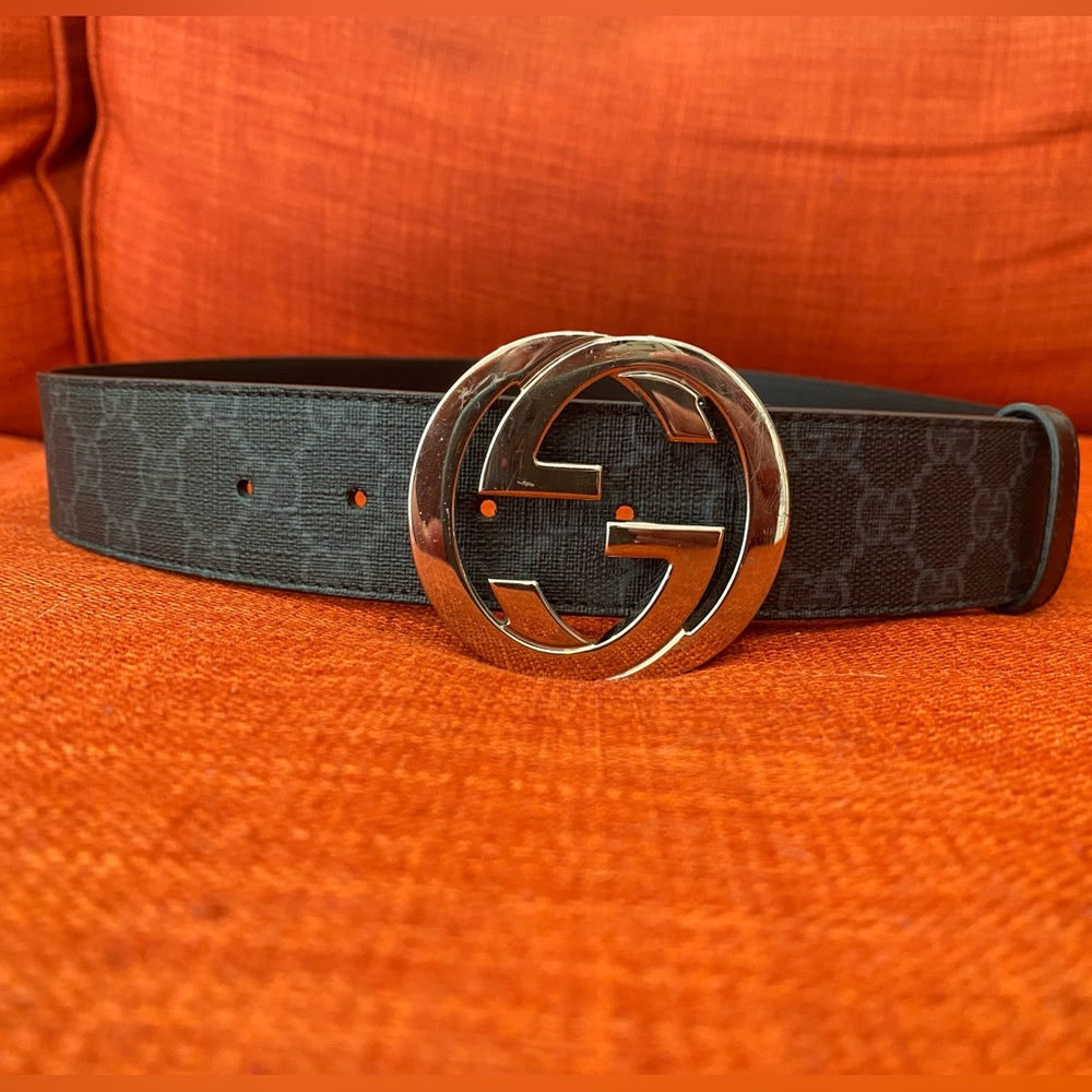 Gucci black canvas belt. 34W. Used four times.